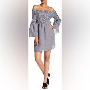 Max Studio Gingham black and white dress, off the shoulder, Large